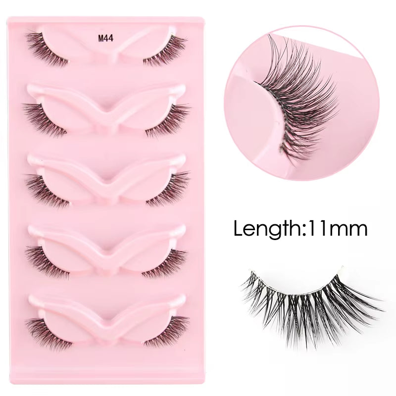 Half Lashes 5/7/10 Pairs Half False Eyelashes Soft Natural Cat Eye Lashes Makeup 3D Mink Eyelash Extension Fluffy Faux Cils