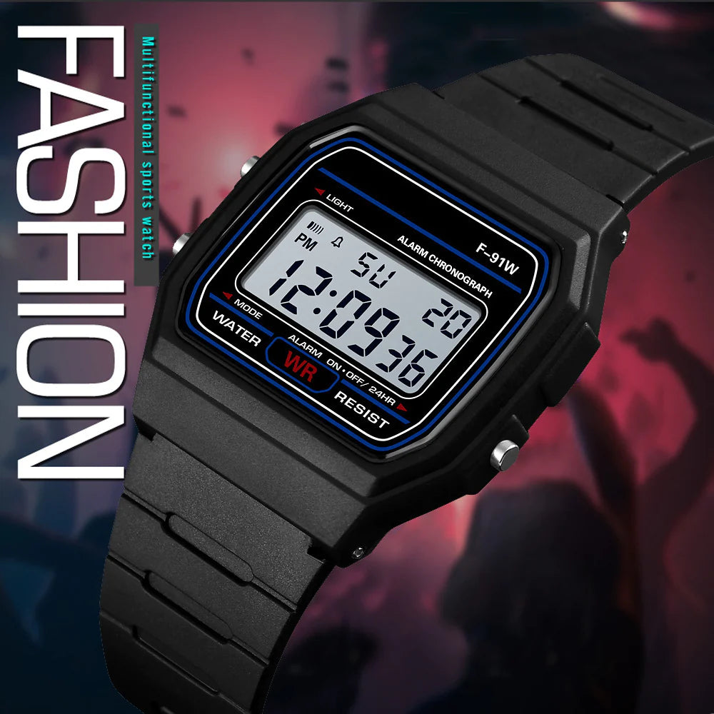 Women Men Unisex Watch Black Vintage LED Digital Sports Military Wristwatches Electronic Digital