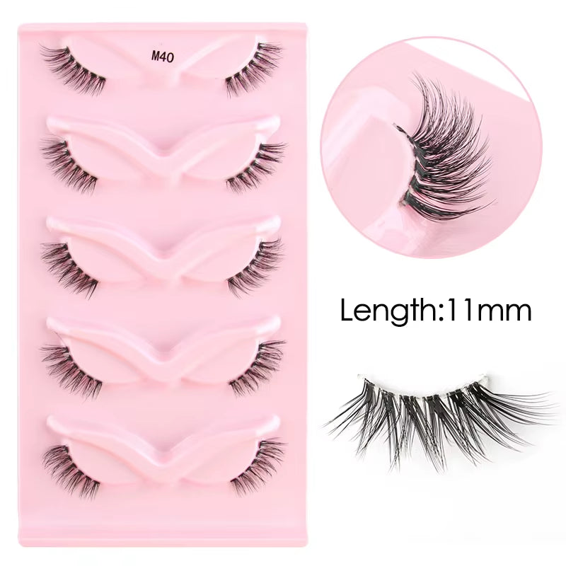 Half Lashes 5/7/10 Pairs Half False Eyelashes Soft Natural Cat Eye Lashes Makeup 3D Mink Eyelash Extension Fluffy Faux Cils