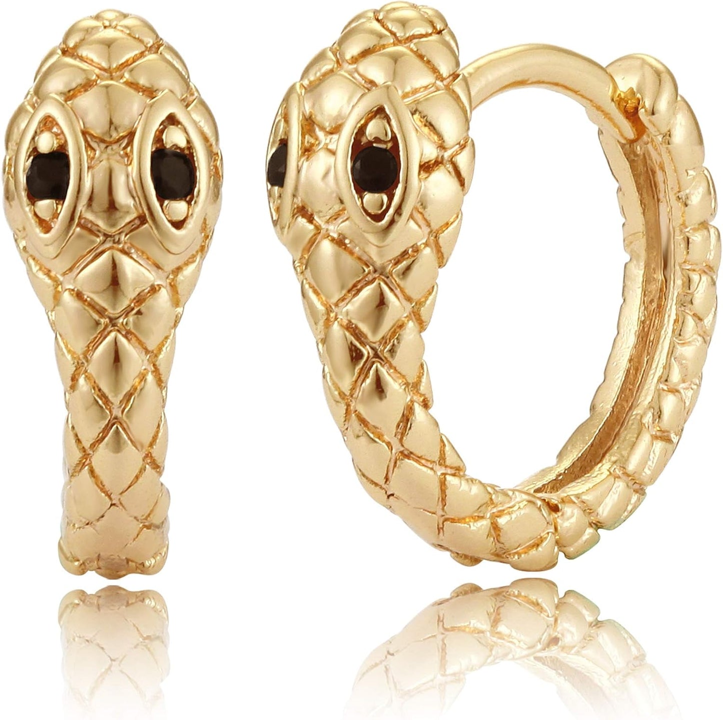 Dainty Gold Snake Earrings for Women 18K Gold Plated Dainty Snake Huggie Hoop Earrings Small Tiny Minimalist Snake Hoop Huggie Earrings Snake Jewelry