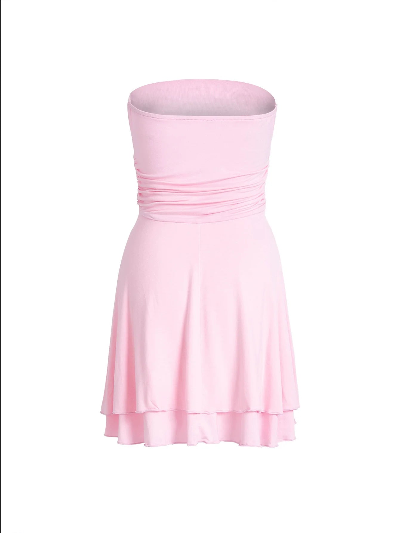 Y2K Tube-Top Short Dress Summer Pleated Tight Dress