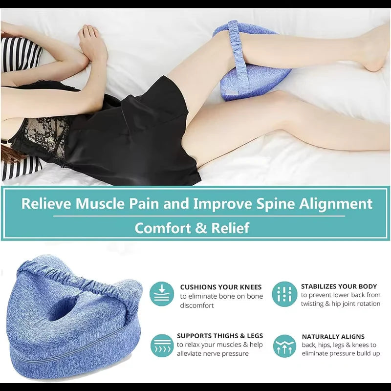 Ergonomic Spine Alignment Pillow for Hip Pain Relief and Sciatica Support, Ideal for Side Sleepers