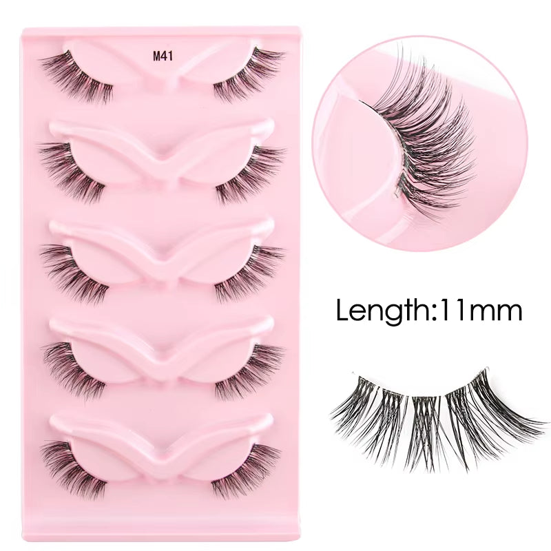 Half Lashes 5/7/10 Pairs Half False Eyelashes Soft Natural Cat Eye Lashes Makeup 3D Mink Eyelash Extension Fluffy Faux Cils