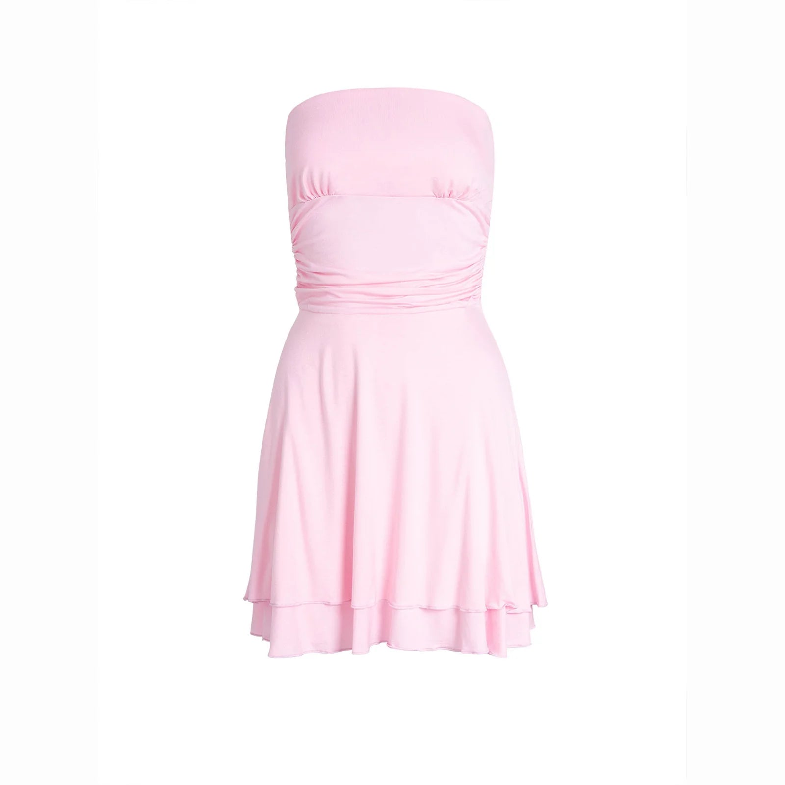 Y2K Tube-Top Short Dress Summer Pleated Tight Dress